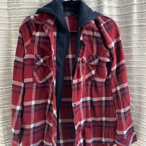 Women’s- zip up hoodie flannel
